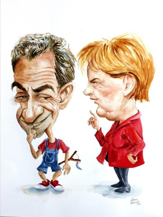 Nicolas Sarkozy, ex-presidente da França, e Angela Dorothea Merkel, chanceler da Alemanha - Reprodução