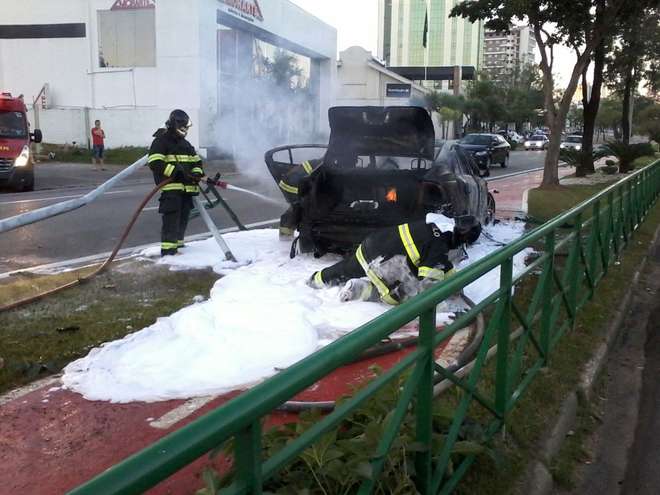 Bombeiros foram acionados para conter as chamas - ANDRÉ BUENO / REPÓRTER CIDADÃO