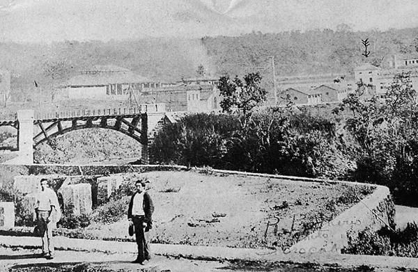 Vista geral da Fábrica de Ferro S. João de Ipanema - 1877 - Museu Ferroviário Sorocabano