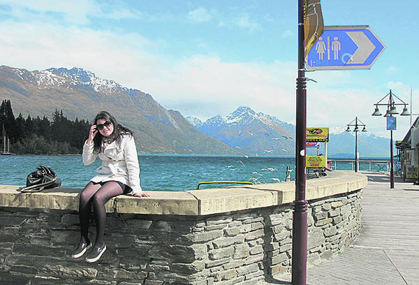 Marcela, na cidade de Queenstown - ARQUIVO PESSOAL