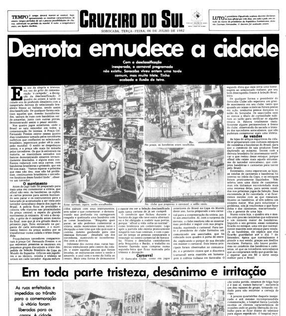 Resultado de imagem para sarriÃ¡ brasil x italia 1982 manchete de jornais