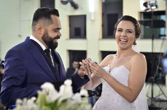 Um momento de realização: o casamento com Nara - ACERVO PESSOAL