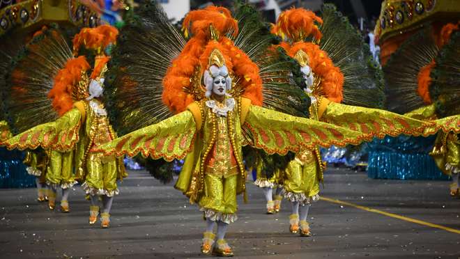 A Acadêmicos do Tatuapé venceu o Carnaval de São Paulo pelo segundo ano seguido. - AFP / NELSON ALMEIDA
