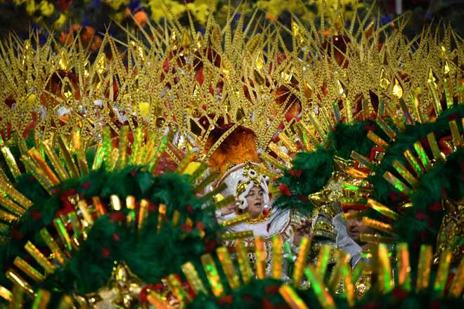 A Acadêmicos do Tatuapé venceu o Carnaval de São Paulo pelo segundo ano seguido. - AFP / NELSON ALMEIDA