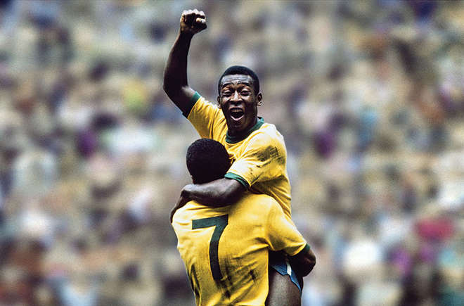 Pelé e Jairzinho - Copa de 1970 - Reprodução