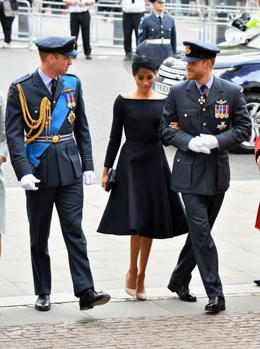 Meghan Markle com os Príncipes William e Harry - Reprodução/Getty Images
